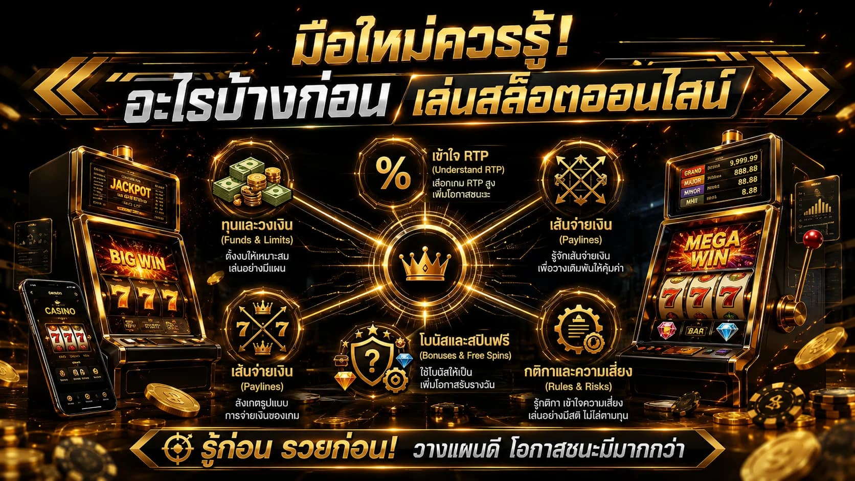 มือใหม่ควรรรู้อะไรบ้างก่อนเล่นสล็อตออนไลน์