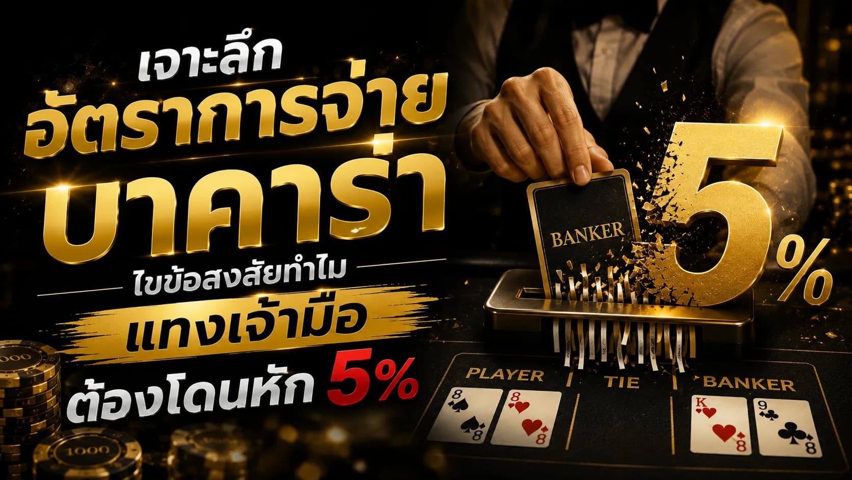 อัตราการจ่าย บาคาร่า เจาะลึก ทำไม 5% ถึงหัก