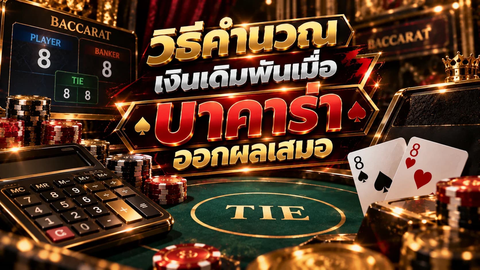 วิธีคำนวณเงินเดิมพันเมื่อบาคาร่าออกผลเสมอ