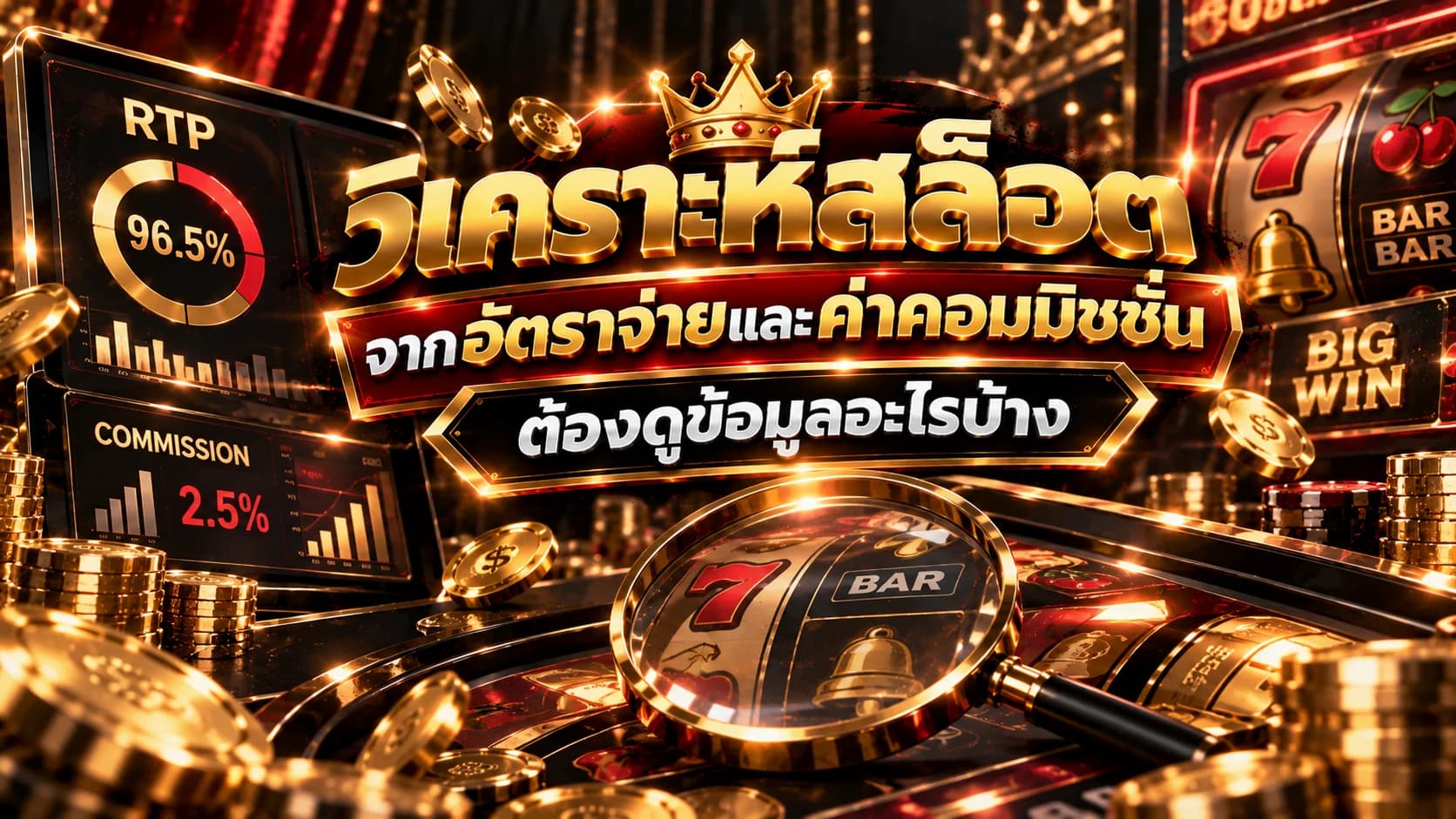 วิเคราะห์สล็อตจากอัตราจ่ายและค่าคอมมิชชั่น ต้องดูข้อมูลอะไรบ้าง