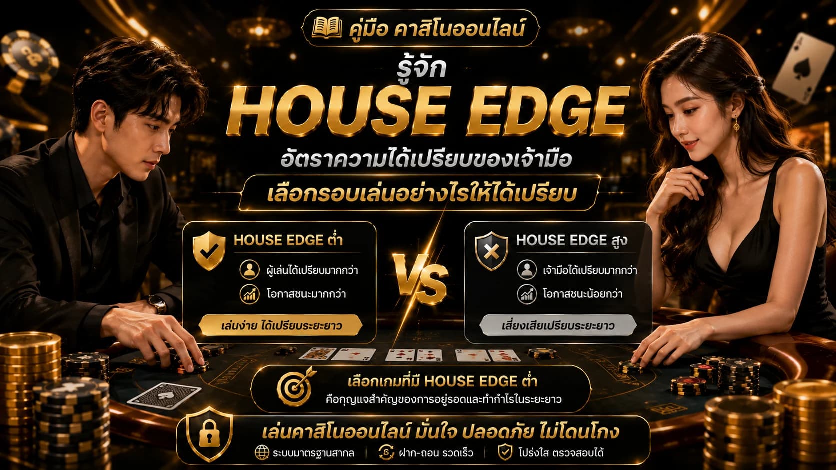 คู่มือ คาสิโนออนไลน์ รู้จัก House Edge อัตราความได้เปรียบของเจ้ามือ เลือกรอบเล่นอย่างไรให้ได้เปรียบ