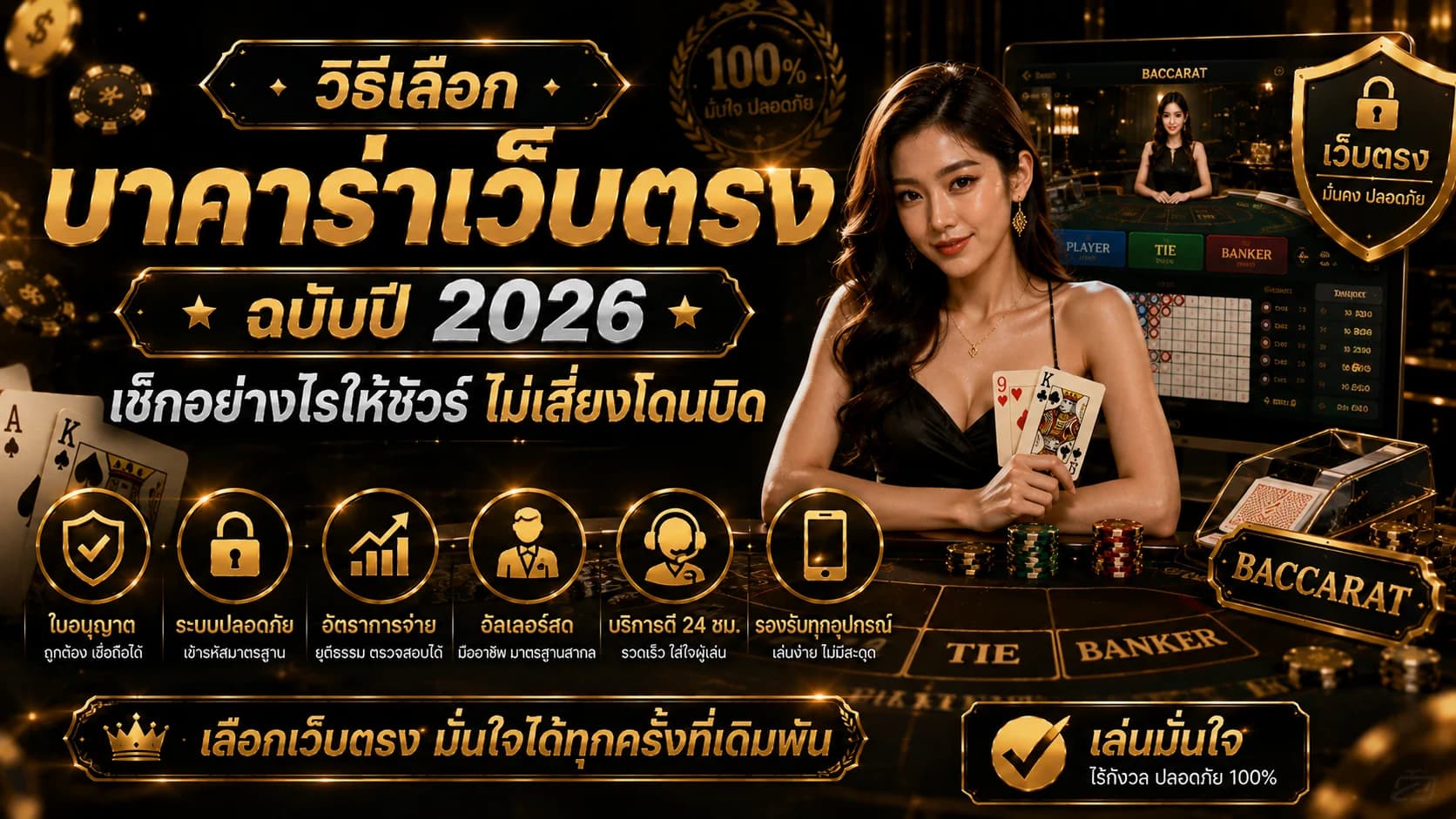 วิธีเลือก บาคาร่าเว็บตรง ฉบับปี 2026 เช็กอย่างไรให้ชัวร์ ไม่เสี่ยงโดนบิด