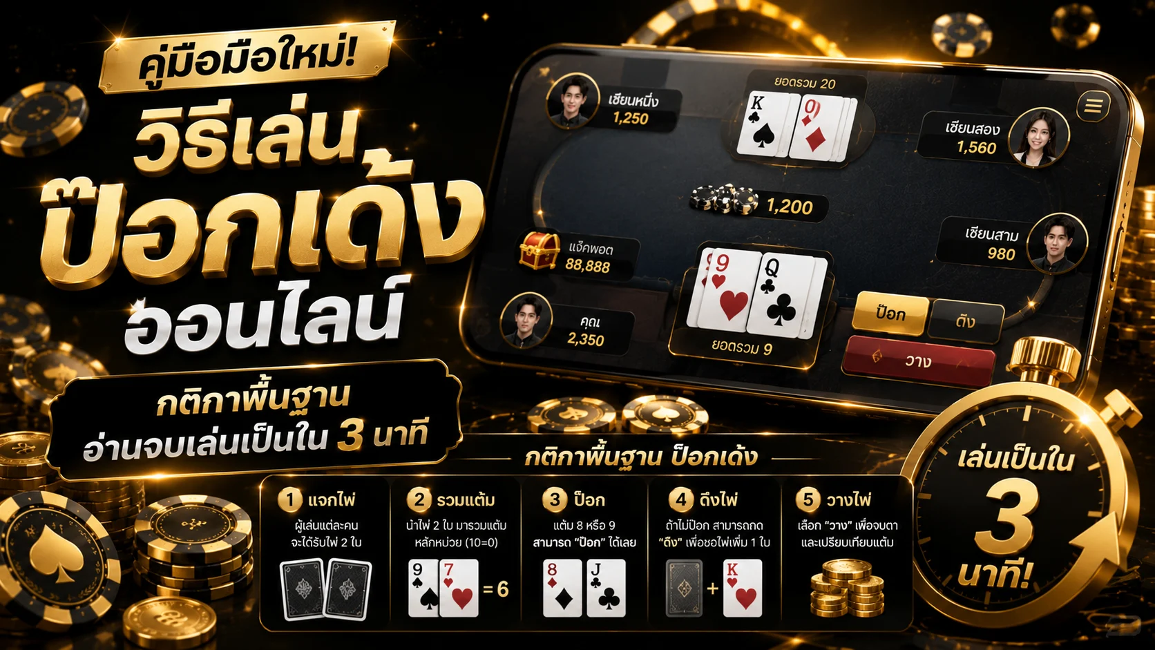 วิธีเล่นป๊อกเด้งออนไลน์